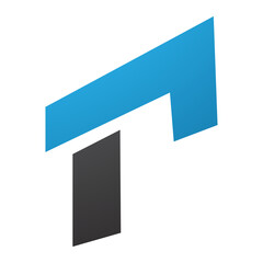 Blue and Black Rectangular Letter R Icon