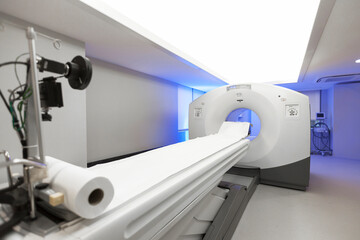 Medical CT or MRI or PET Scan Standing in the Modern Hospital Laboratory. CT Scanner, Pet Scanner...