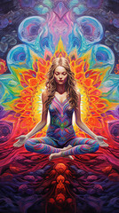 Yoga energia vibracional colorida 