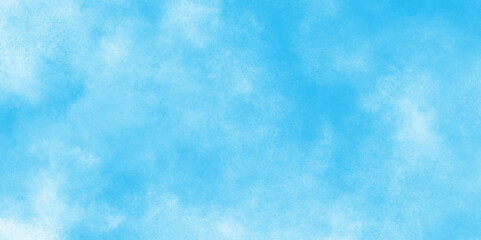  soft and lovely sky blue watercolor background with clouds, Sky clouds with brush painted blue watercolor texture, small and large clouds alternating and moving slowly on cloudy winter morning sky.