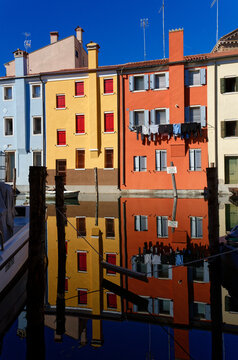 View of the channel in the city of Chioggia, also called the little Venice