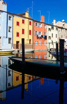 View of the channel in the city of Chioggia, also called the little Venice