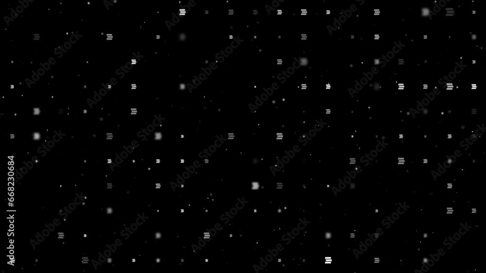 Poster template animation of evenly spaced discussion symbols of different sizes and opacity. animation of 