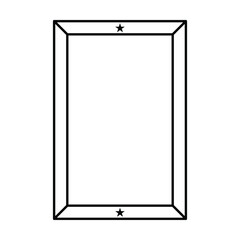 Star frame border vertical abstract outline shape icon for decorative vintage doodle element for design in vector illustration