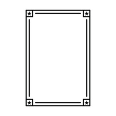 Star frame border vertical abstract outline shape icon for decorative vintage doodle element for design in vector illustration