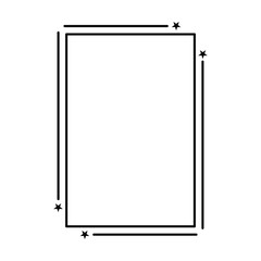 Star frame border vertical abstract outline shape icon for decorative vintage doodle element for design in vector illustration