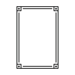 Star frame border vertical abstract outline shape icon for decorative vintage doodle element for design in vector illustration