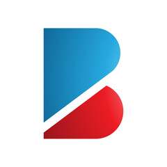 Blue and Red Bold Letter B Icon
