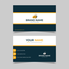 elegant modern business card design template black and yellow