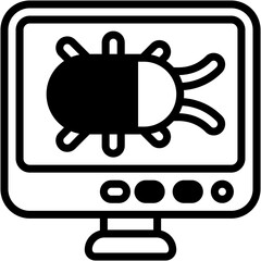 Vector Icon Malware, Bug, Error, Screen, Monitor, Error