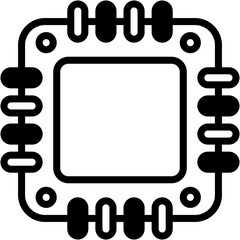 Vector Icon Chip, Computer Chip, Circuit, CPU, Micro Chip, Technology