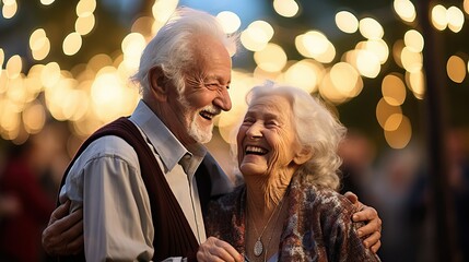Radiantly Happy Elderly Couple Enjoying Life Together, Embracing the Beauty of Aging and Togetherness, Age-defying Joy and Love