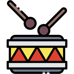 Vector Icon Drum, Music, Drumsticks, Musical Instrument, Cultures, Stick