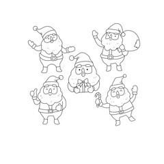 Cartoon Sata Cross, beautiful colorful line illustration