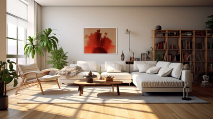 Fototapeta na wymiar Contemporary Living Room, Modern Interior Design Background.