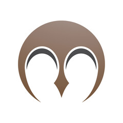 Brown and Black Round Letter M Icon with Pointy Tips