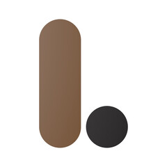 Brown and Black Rounded Letter L Icon