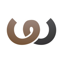 Brown and Black Spring Shaped Letter W Icon