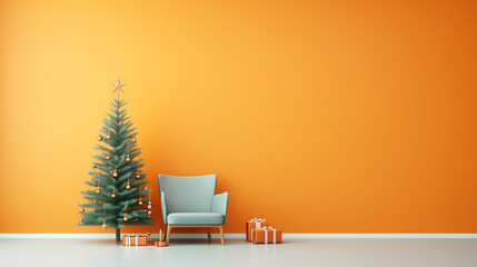 Natal em casa minimalista e brilhante - obrazy, fototapety, plakaty