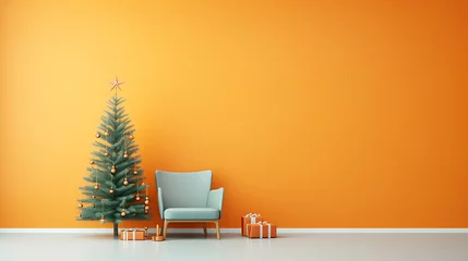 Fotobehang Natal em casa minimalista e brilhante © Alexandre