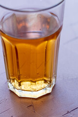 glass of beer on a white