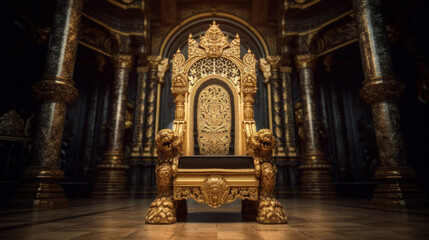 The throne room with golden chair.