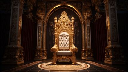 The throne room with golden chair.