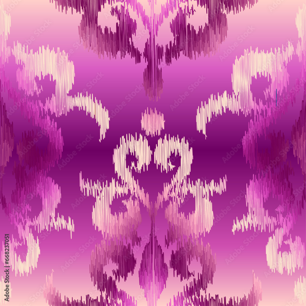 Poster geometric abstract grunge vintage pattern. ikat style. seamless vector image.