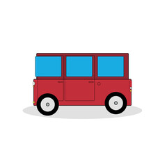 red van isolated on white background