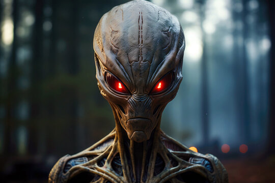 Cosmic nightmare: alien invasion portrait