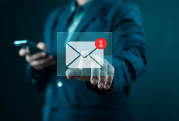 New email notification ideas for business email communication and digital marketing, email, data,...