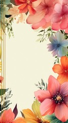 Obraz premium Watercolor decorative frame. Abstract background. Invitation, advertisement, thanks. Ornamental leaves