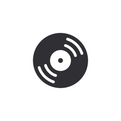 Vinyl record. Record for gramophone. Classic vinyl record for music. Audio file. Audio icon. Sound file. Music icon. Music file. Audio sign.  Voice icon. Audio system. Music player. Vinyl shop. Disc