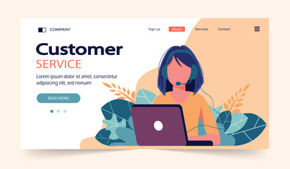 Live support concept. Business customer care service concept. Icon for contact us, support, help, phone call and website click. Flat vector illustration.	
