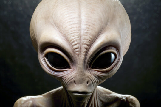 Futuristic horror: close up of an alien invader from space