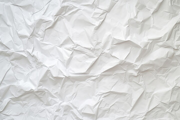 Obraz premium Generative AI white crumpled paper background texture pattern overlay