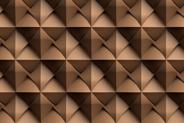 Brown geometric pattern stylized in the form of decorative convex modules, Generative AI
