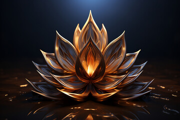 Fototapeta na wymiar Creative illustration generative ai picture zen lotus flower on water meditation harmony spirituality concept