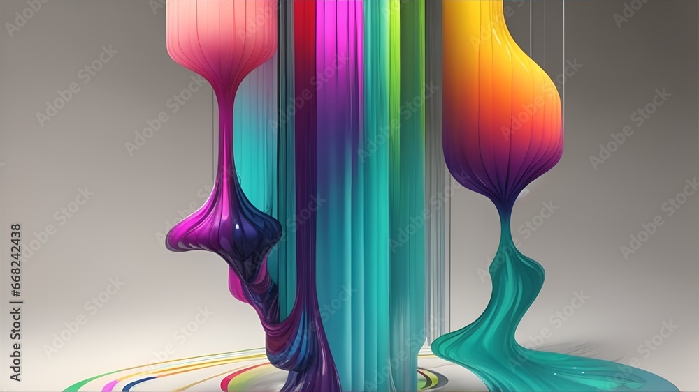 Poster abstract colorful background with flowing lines