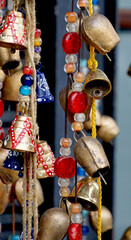 handmade decoration, hanging bells on a rope - 668243017