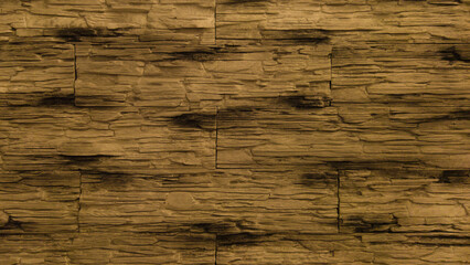 Fototapeta premium Decorative brick with patterns. Yellow brick wall. Yellow background with horizontal brickwork.