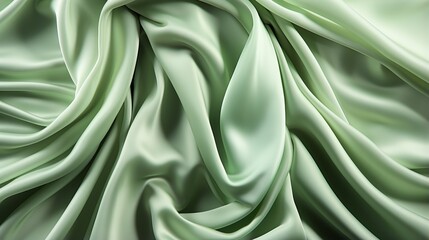 Vibrant emerald silk weaves intricate tales of fashion and nature, beckoning to be adorned with creativity and flair - obrazy, fototapety, plakaty