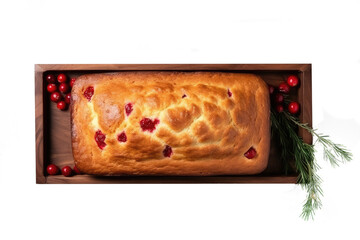 cranberry bread isolated on white