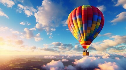 Fototapeta premium Colorful Balloon Ride: A Romantic Hot Air Balloon Ride