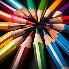 Fototapeta premium color pencils on white background