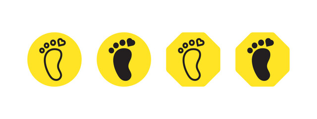 Fototapeta premium Baby Footprint Badges. Safety pictograms. Kid symbols. Vector scalable graphics