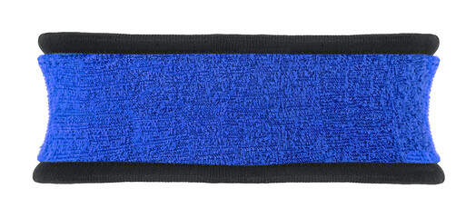 Hair accessories for jogging and sports - blue training headband isolated on a white background....