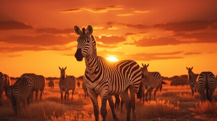 Zebra Herd Silhouettes