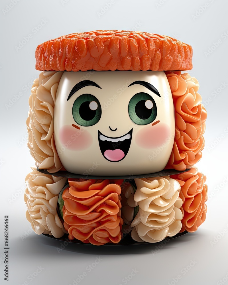 Poster a close up of a toy with a face on it. generative ai