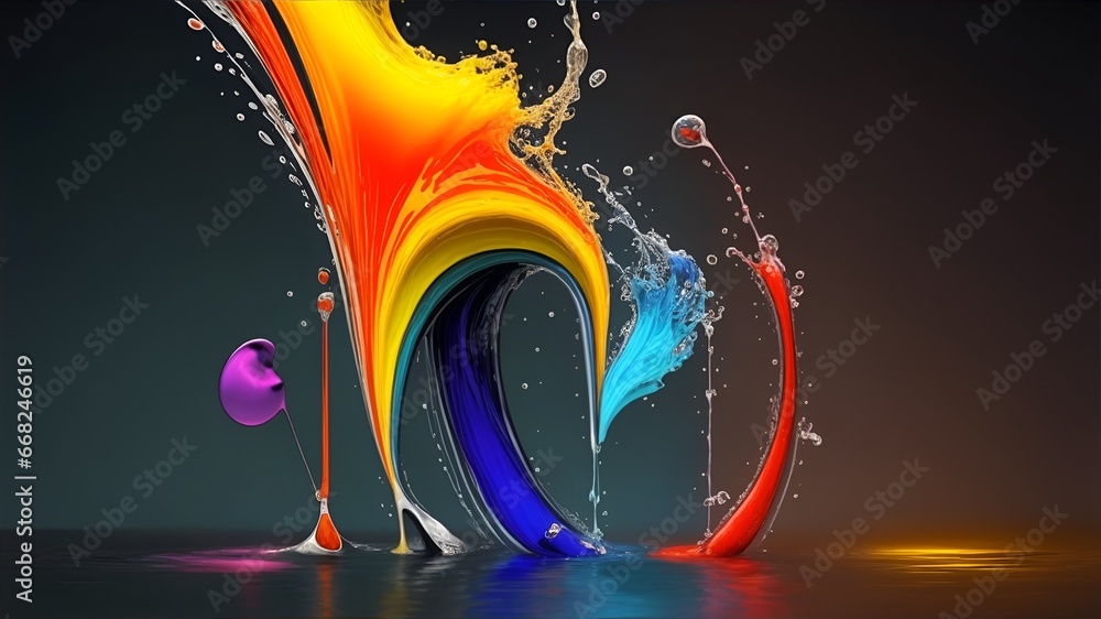 Poster abstract background with splashes